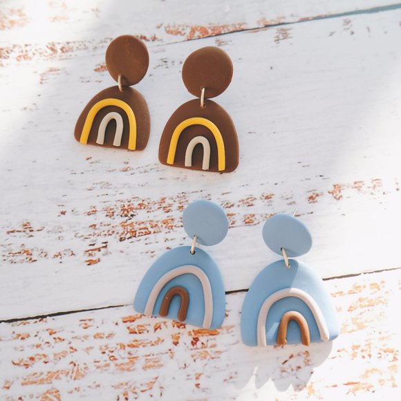 Polymer Clay Earring - Blue - Picture 2 of 6